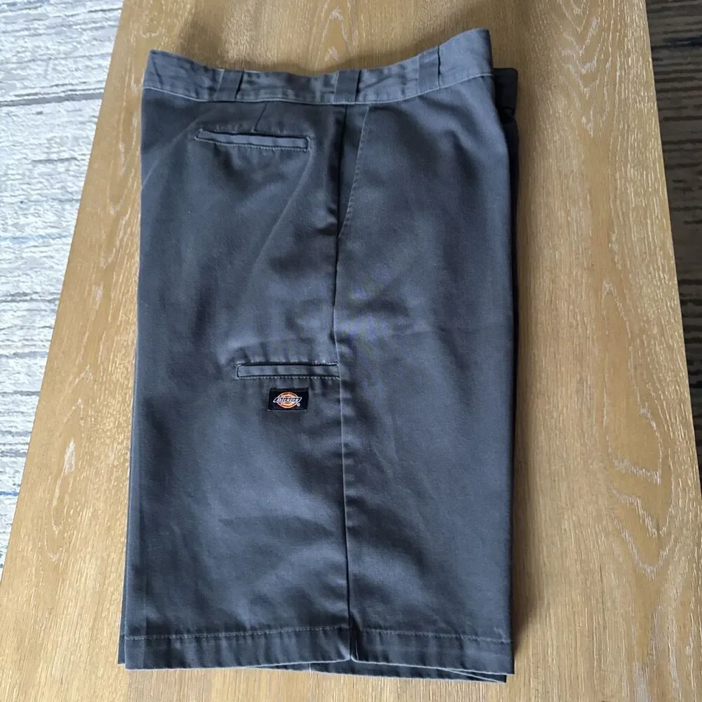 Rare Vintage Dickies Elite Metal Clasp Work Shorts Dark Grey Sz 40X12 Very Clea